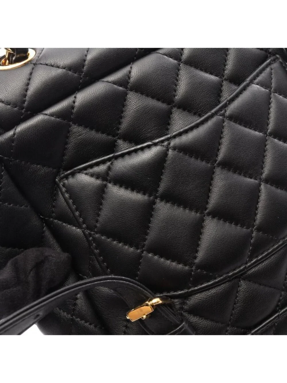 Chanel Backpack Quilted Black Lambskin Chain